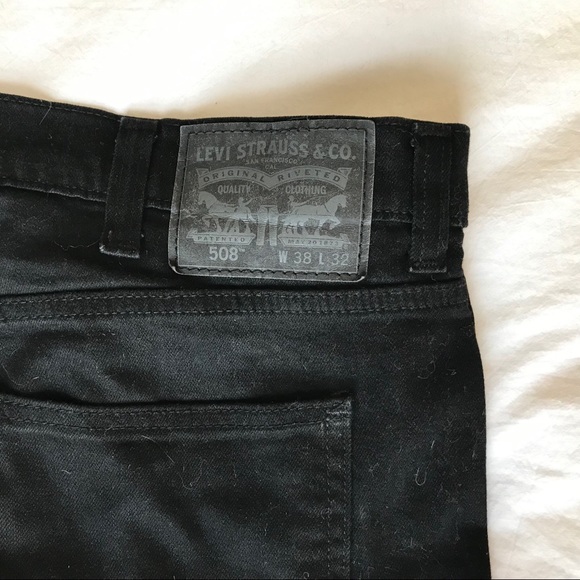 Levis Mens 58 Black Ripped Jeans 